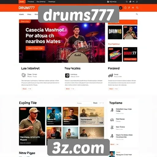 Análise da interface do usuário no site drums777